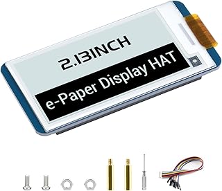 2.13" E-Paper Reader Screen 250x122 Pixels Black/White Two-Color, 3.3V / 5V E Ink Display HAT for Raspberry Pi 4B 3B+ 3B 2B Zero W Zero WH for Jetson Nano, SPI Interface Supports Partial Refresh