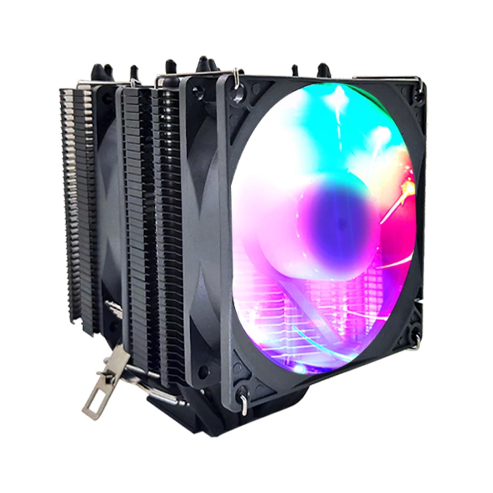 Refroidisseur de processeur RGB avec 6 caloducs et ventilateur PWM 4 broches pour socket AMD AM4