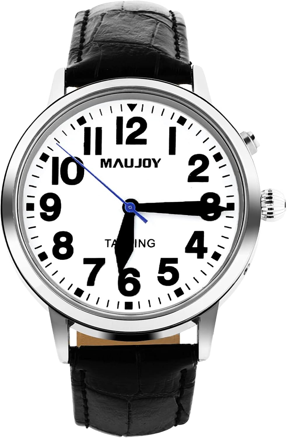 MAUJOY Quality Clear and Loud Voice Ultra Thin Mens English Talking Watch Speaks The Time