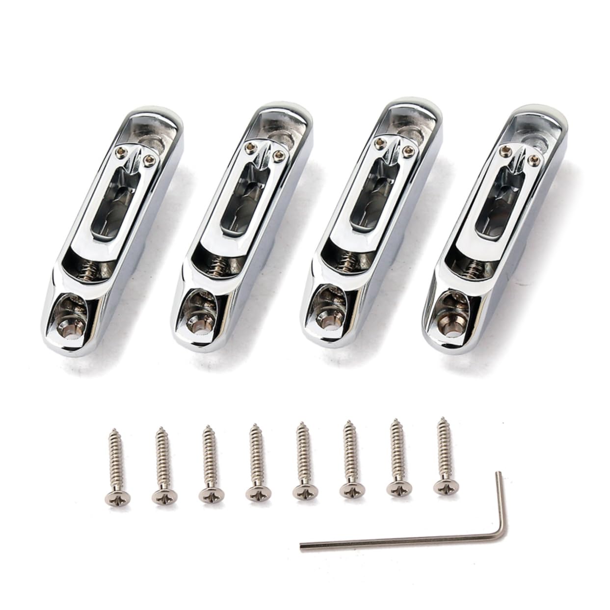 BESPORTBLE Replacement Parts Bass Guitar Bridge Tailpiece Chrome Finish Easy to Install