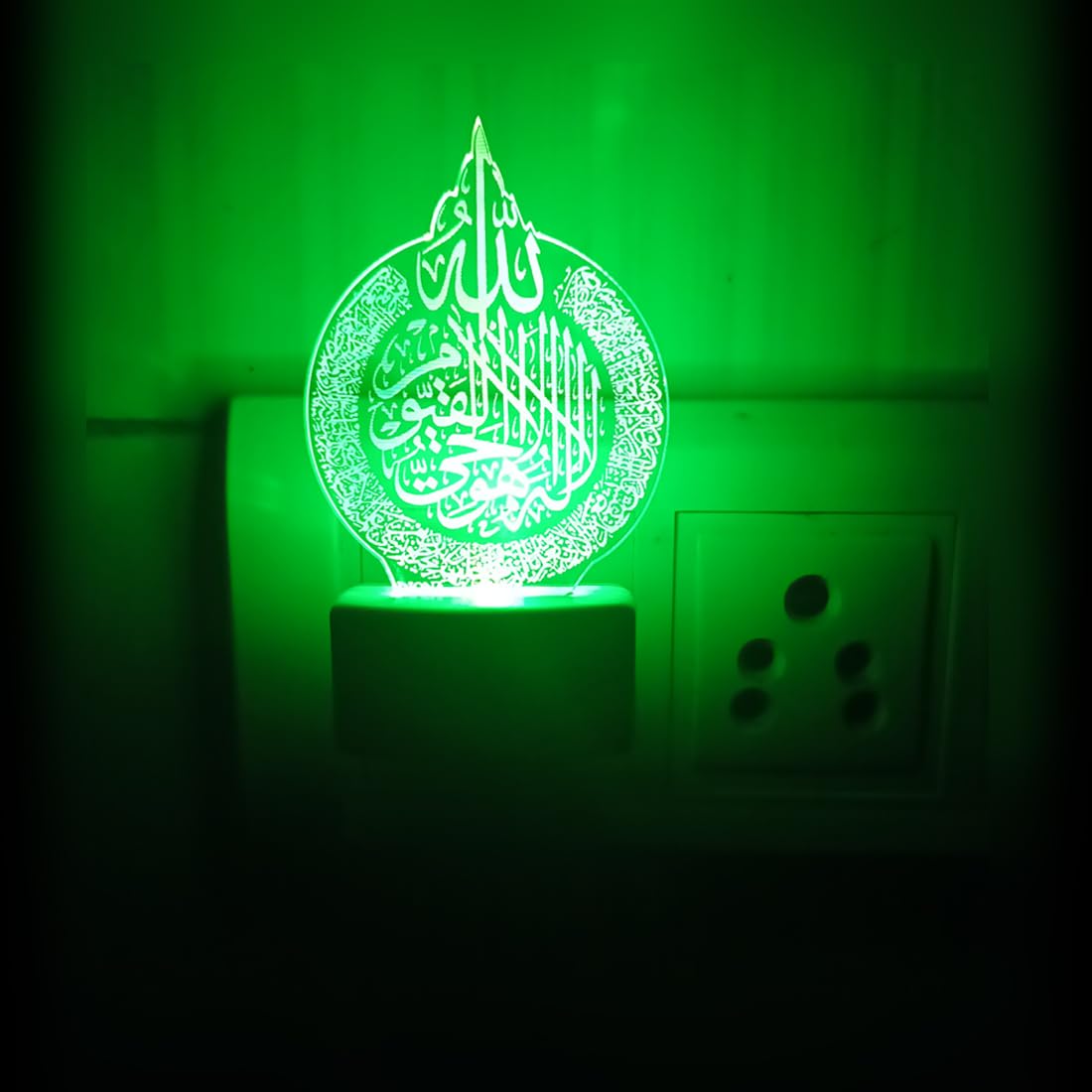 DIONA Night lamp Allah Islam Muslim LED 3D Illusion Multi Color Changing Allah Written kalma Night Light Portable Home, Office, Kidsroom, Bedroom,-image-2