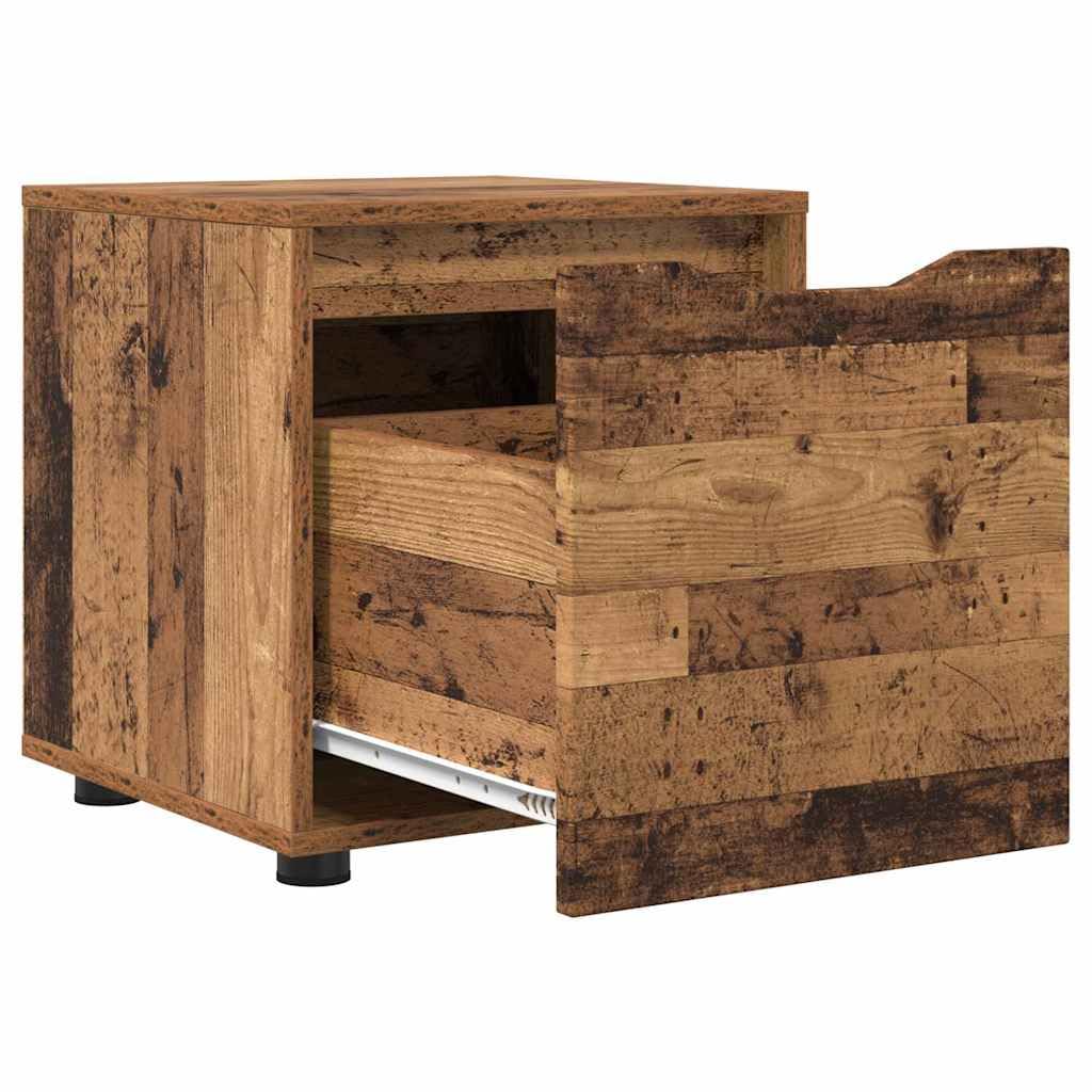 Badezimmerschrank Altholz 40,5x40x44 cm, Holzwerkstoff, mit Schublade, Stauraum für Handtücher, Kosmetik, minimalistisches Design, feuchtigkeitsbeständig