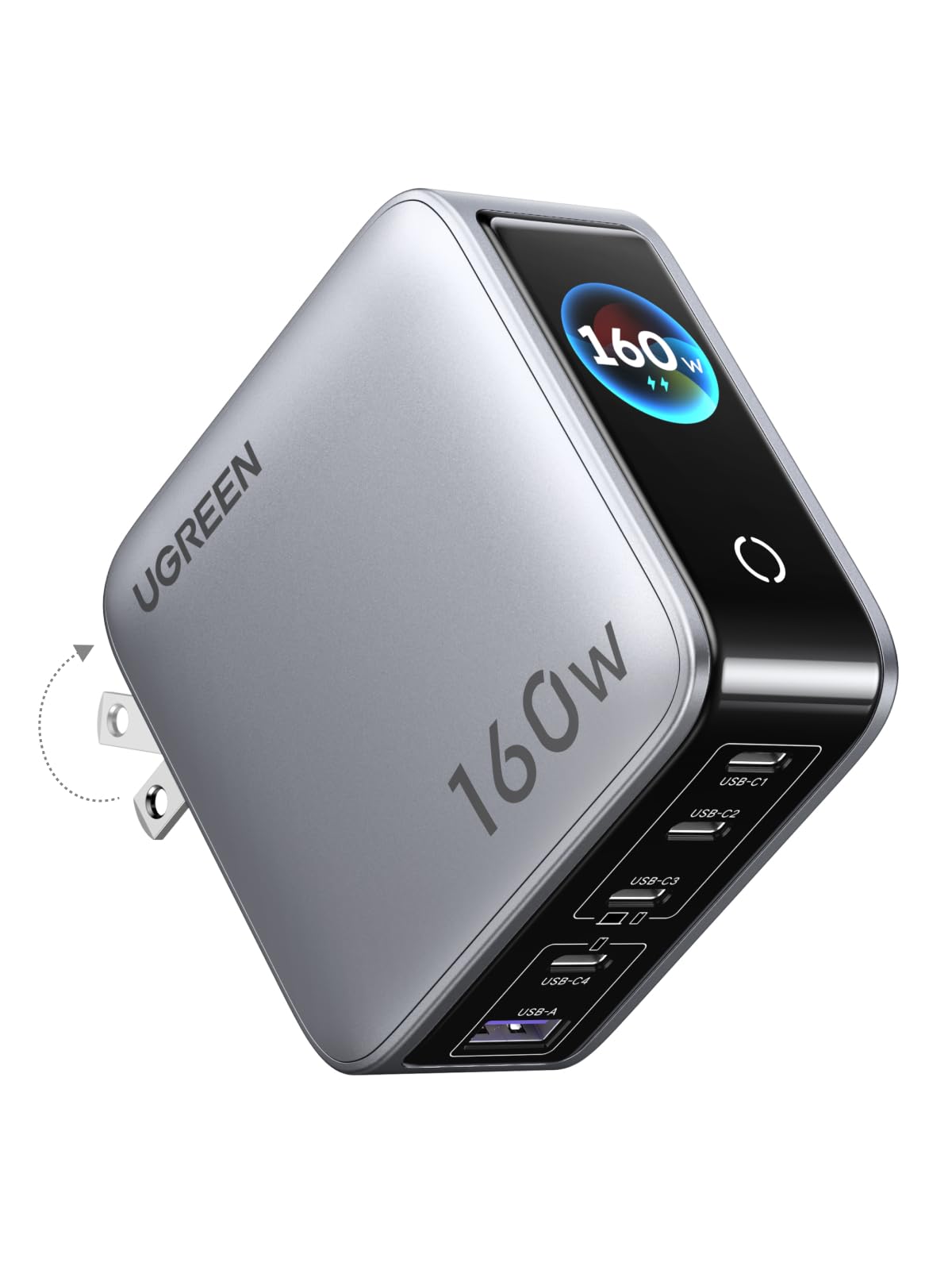 Amazon | UGREEN 160W 5口充電器 【カラーモニター搭載】ボタン一つで