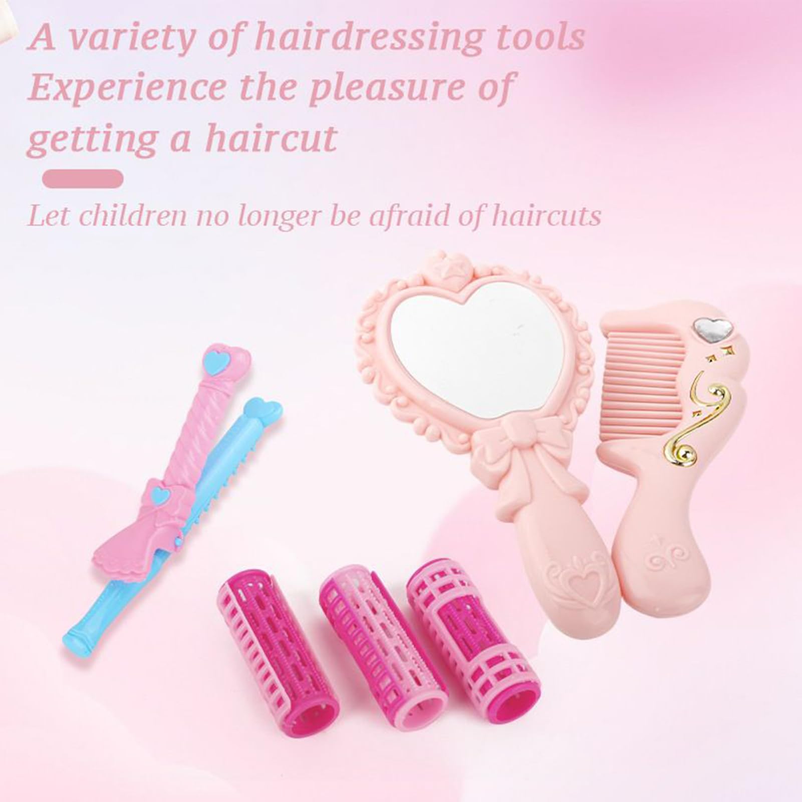 Kit di trucco per acconciatura, giocattolo stile allenatore, ferro arricciacapelli, con gioco di ruolo creativo, cassaforte e adatto per la scuola materna, ma