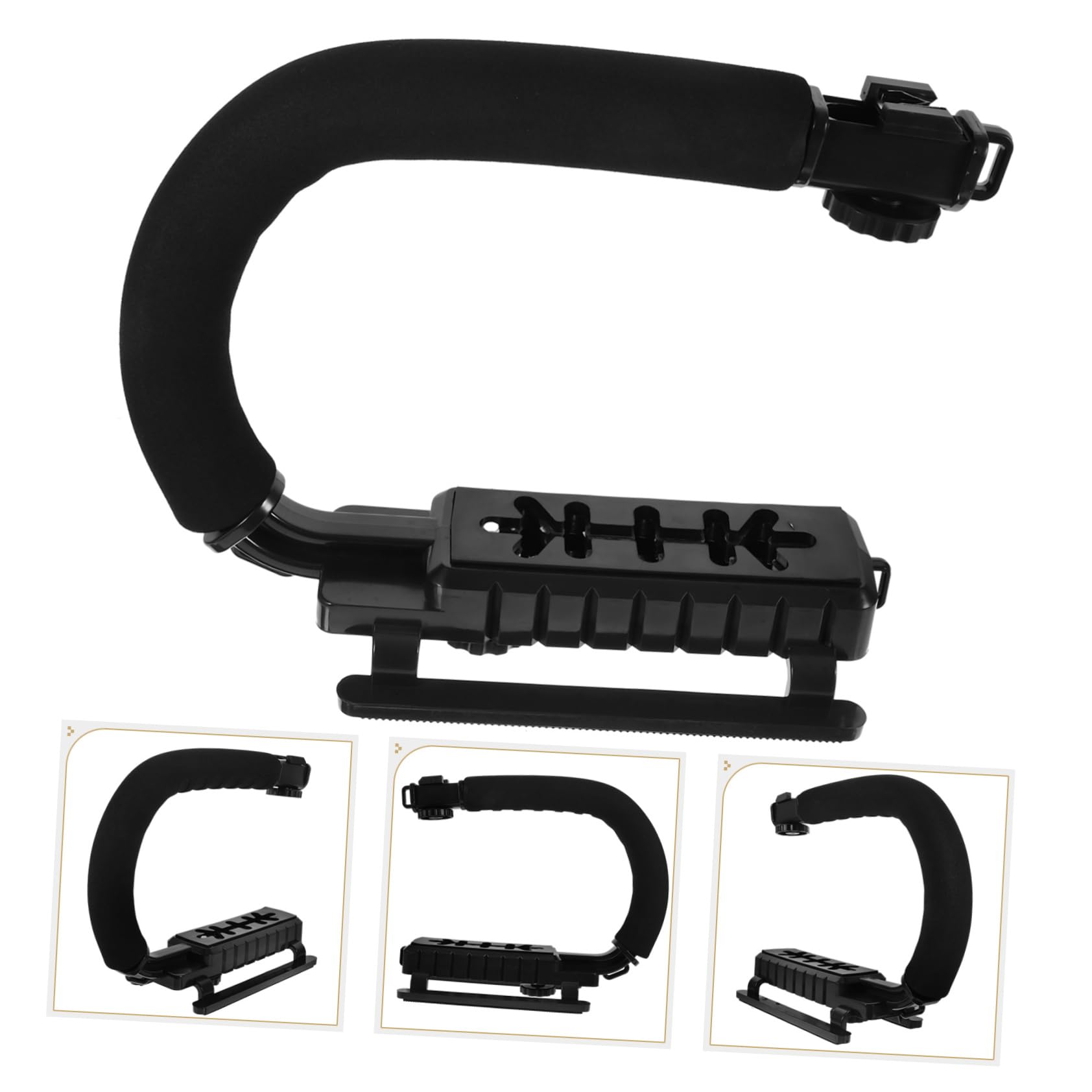 Stabilizzatore Camera a U Leggero in Lega di Alluminio Nero | Design Multifunzione, Impugnatura in Schiuma, per Dslr, Uso Viaggio e Outdoor