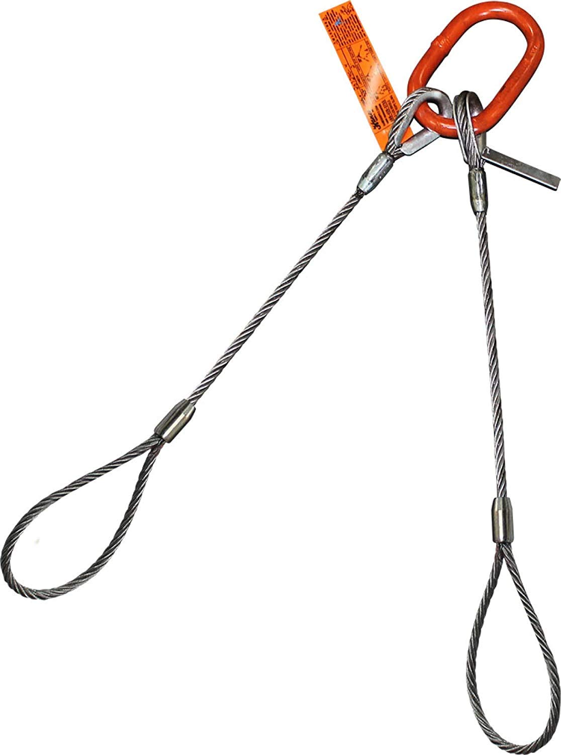 Two Leg Wire Rope Sling | 26 Ton Vertical Rated | Flemish Loop Ends | 1-1/4