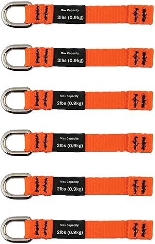 Ergodyne Squids 3700 - Accesorios de cola para herramientas de red, paquete de 6, 2 libras, longitud media | 4.5, naranja