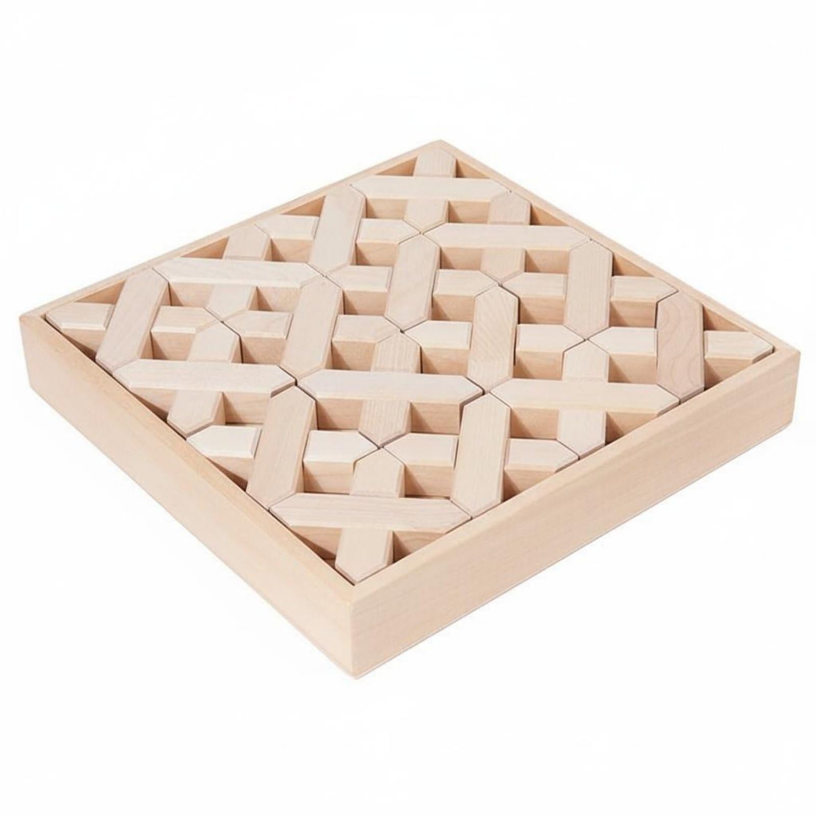 Acrylblock Holzbausteine Lernspielzeug Stapelwürfel Konstruktionssteine Prisma mit Abgerundeten Kanten für Sicheres Spiel für Umgebung Frühförderung, Original-Holz-Kreuz