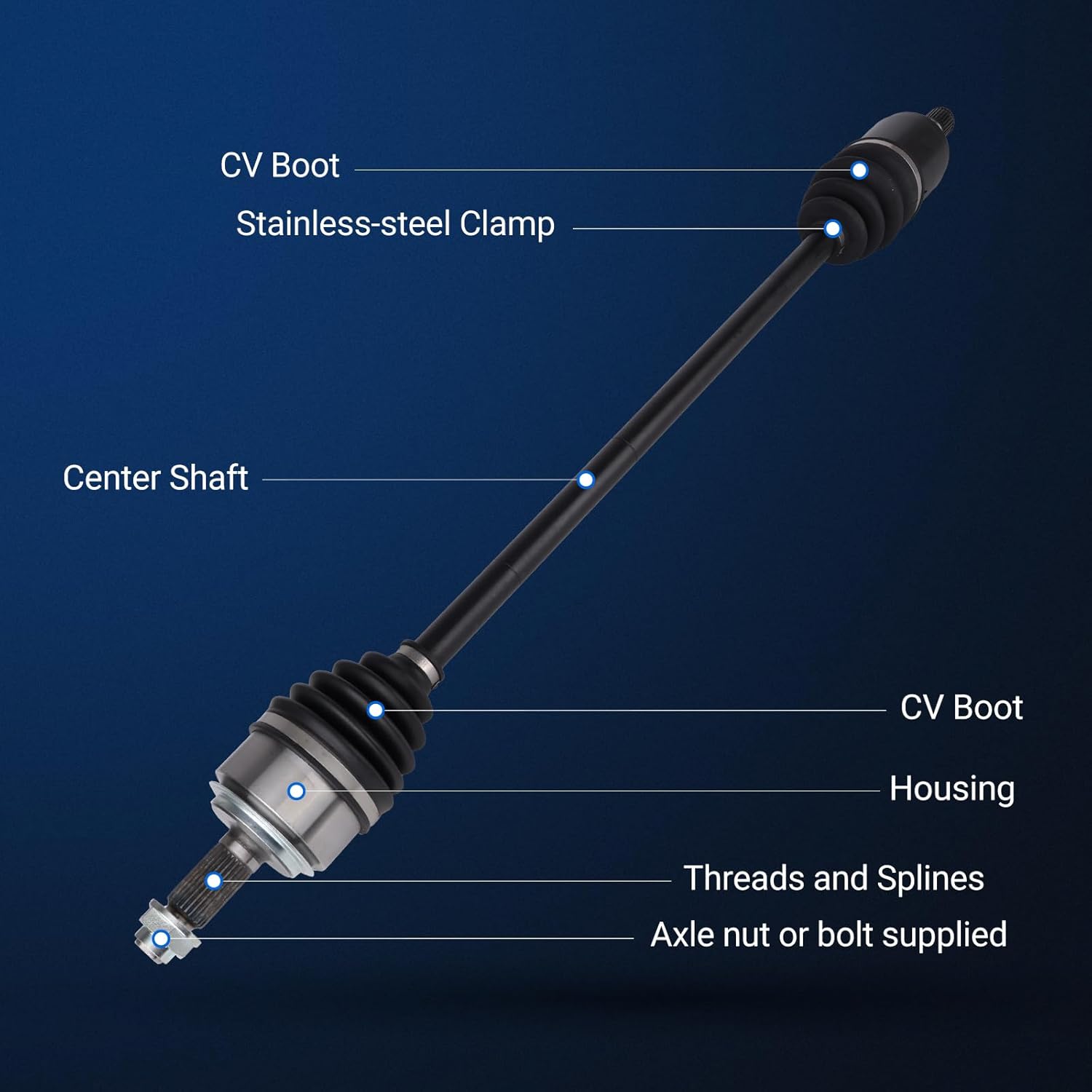 Autoround 664218 CV Axle Shaft Assembly Compatible with Honda Accord 2003 2004 2005 2006 2007 L4 2.4L, Front Right Passenger Side