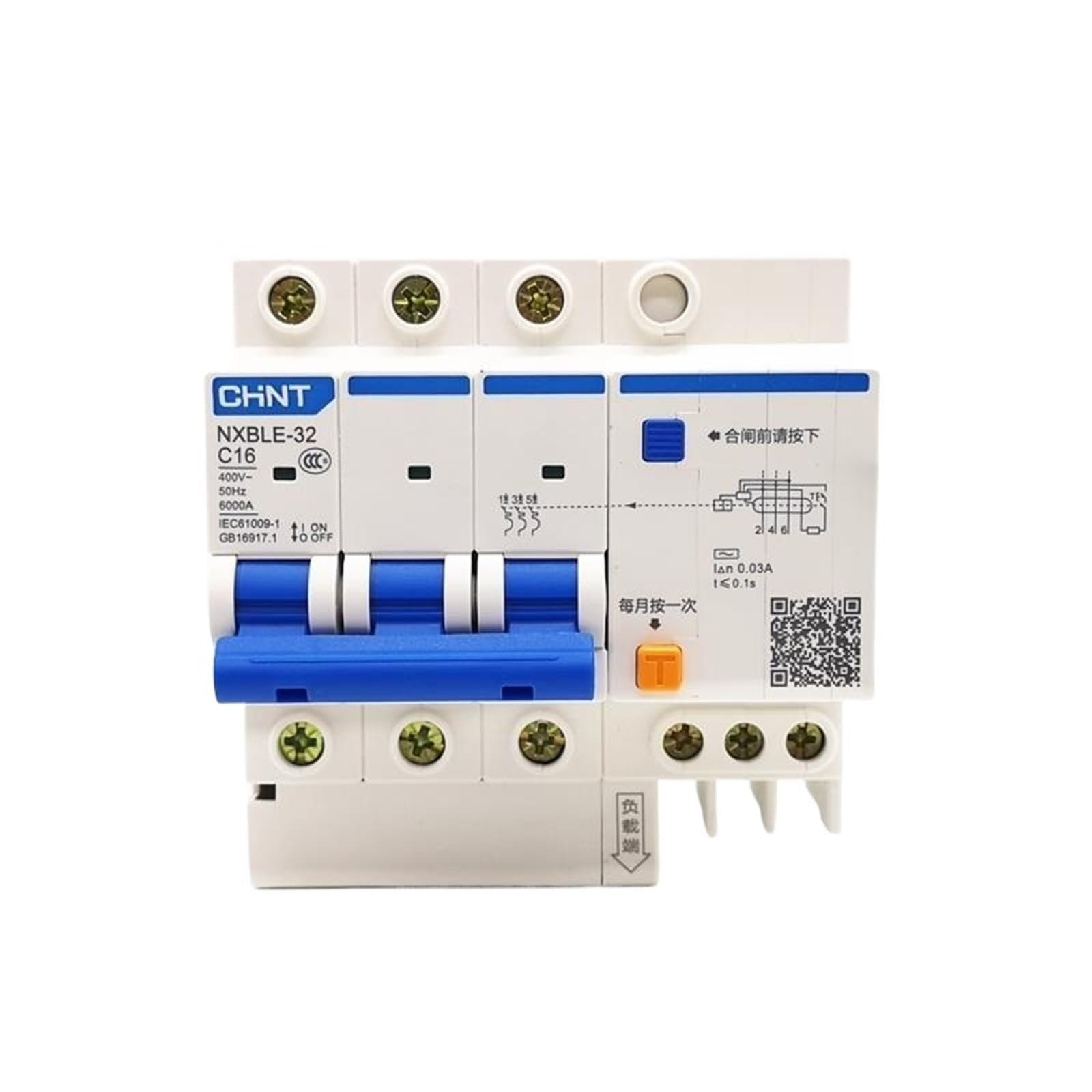 Disjoncteur différentiel NXBLE-32 3P remplace DZ47LE-32 C10A