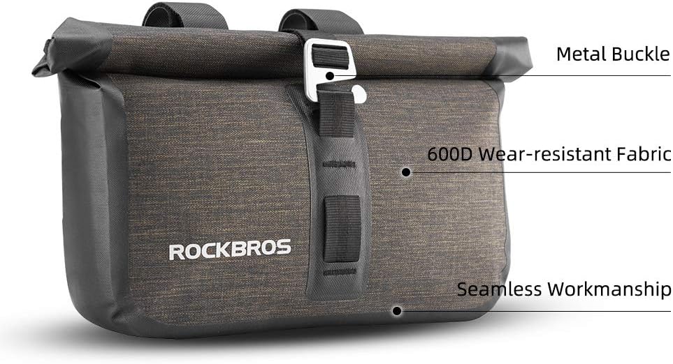 ROCKBROS Bike Handlebar Bag Waterproof Bicycle Front Handlebar Bike Bag 6L Bikepacking Bag for Mountain Road Bicycles - Image 2
