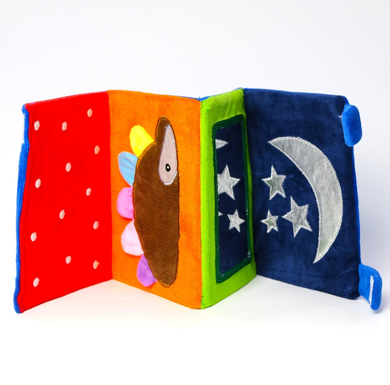 JoyCrate Tummy Time Mirror for Babies | 3 Months Baby Toys | High Contrast Sensory Mat Style Mirror | Montessori Visual & Motor Development | Foldable Soft Frame with Textures 2