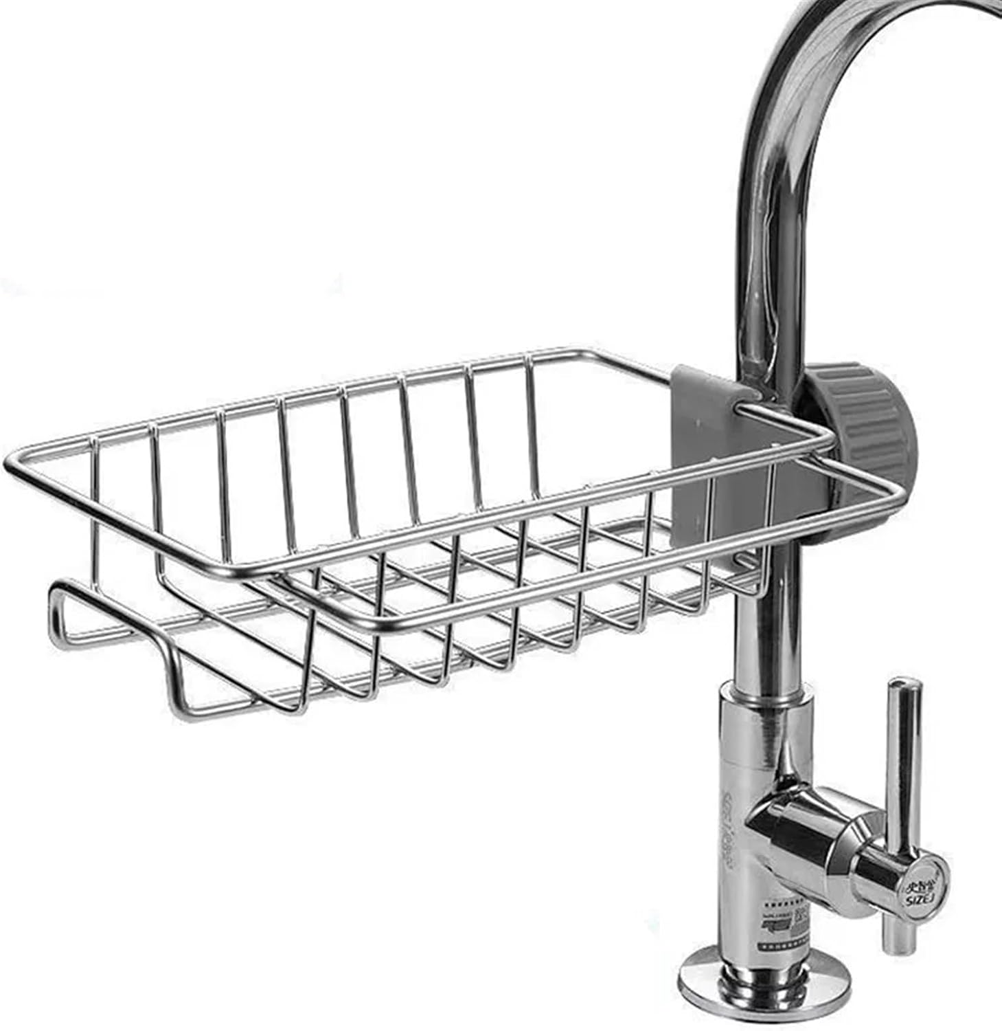 Kitchen Stainless Steel Sink Drain Rack Sponge Storage Faucet Holder Soap Towel Rack Shelf Organizer Drainer Accessories(Large)