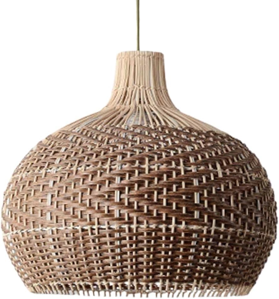 Lustre en osier tressé pour réchauffer une décoration moderne ou un îlot de cuisine