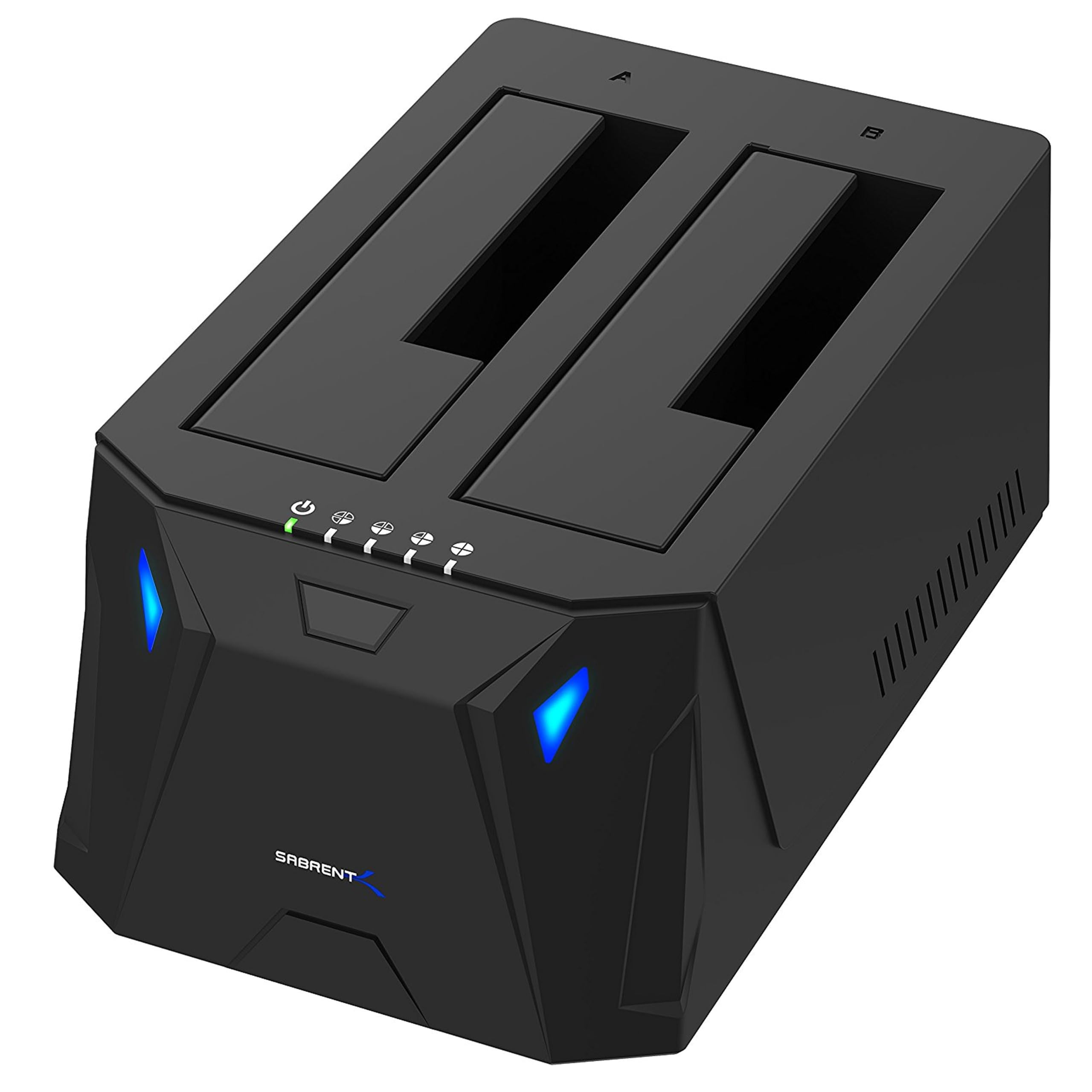 SABRENT 2 Bay USB A Festplatten Dockingstation - 2,5 3,5 Zoll SATA SSD HDD Docking Station 5Gbps - Dock mit Offline Festplatte Klonen [10 TB Support] (EC-HD2B)