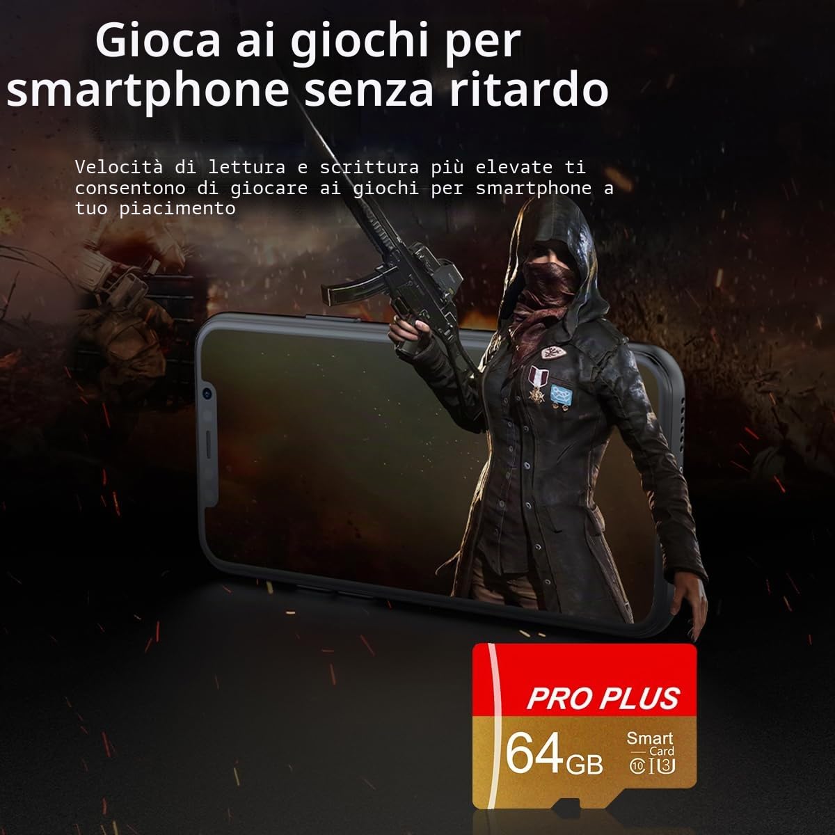 Confezione da 3 schede di memoria da 64 GB con adattatore, scheda di memoria ad alta velocità, UHS-I C10 A1 Memory TF Card for Tablet/Mobile Phone/Camera/Car Audio/Game Console (TF162 64 GB-3 Pack)