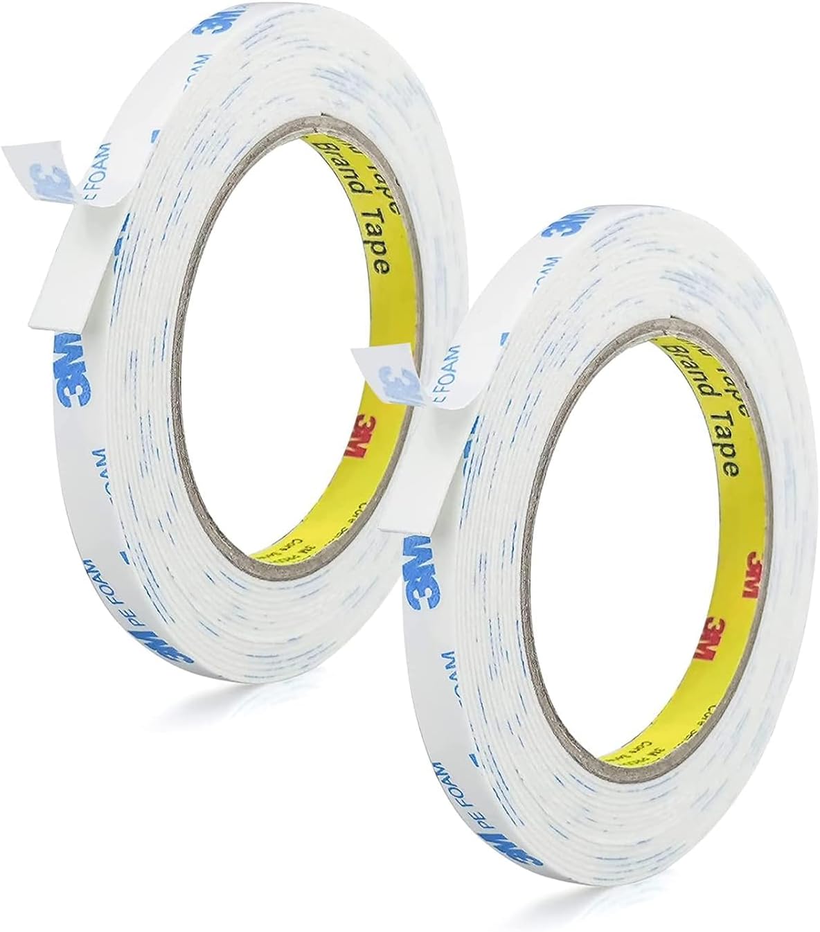 Lonimia2pcs Strongest Double Sided Tape,Waterproof Heavy Duty Mounting Tape Made of 3M PE, Length 9.84 Ft,Width 0.4in, White Strong Adhesive Foam Tape for Walls Decor Picture Strips