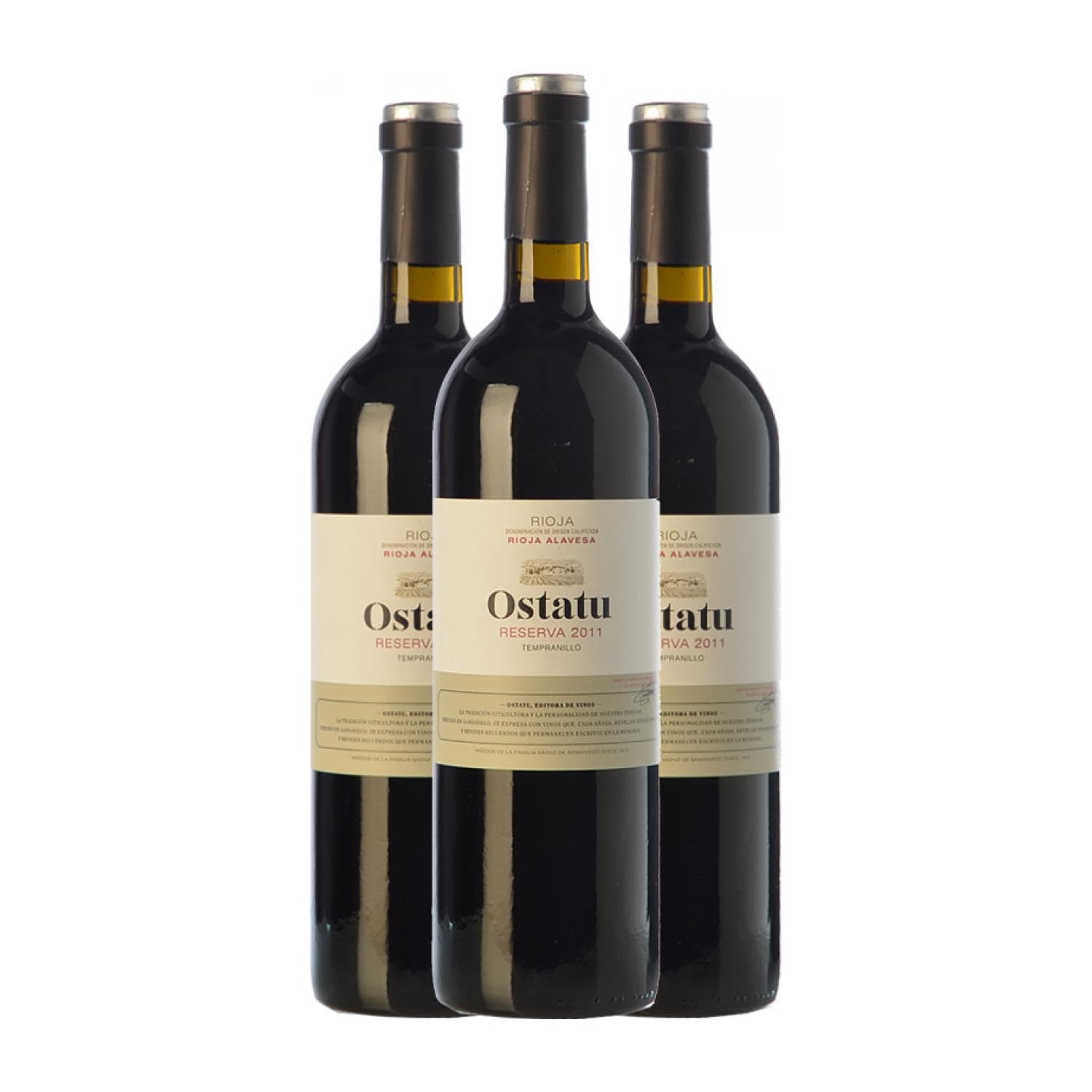 Ostatu Tempranillo Rioja Reserva 75 cl Vino tinto (Caja de 3 Botellas de 75 cl)