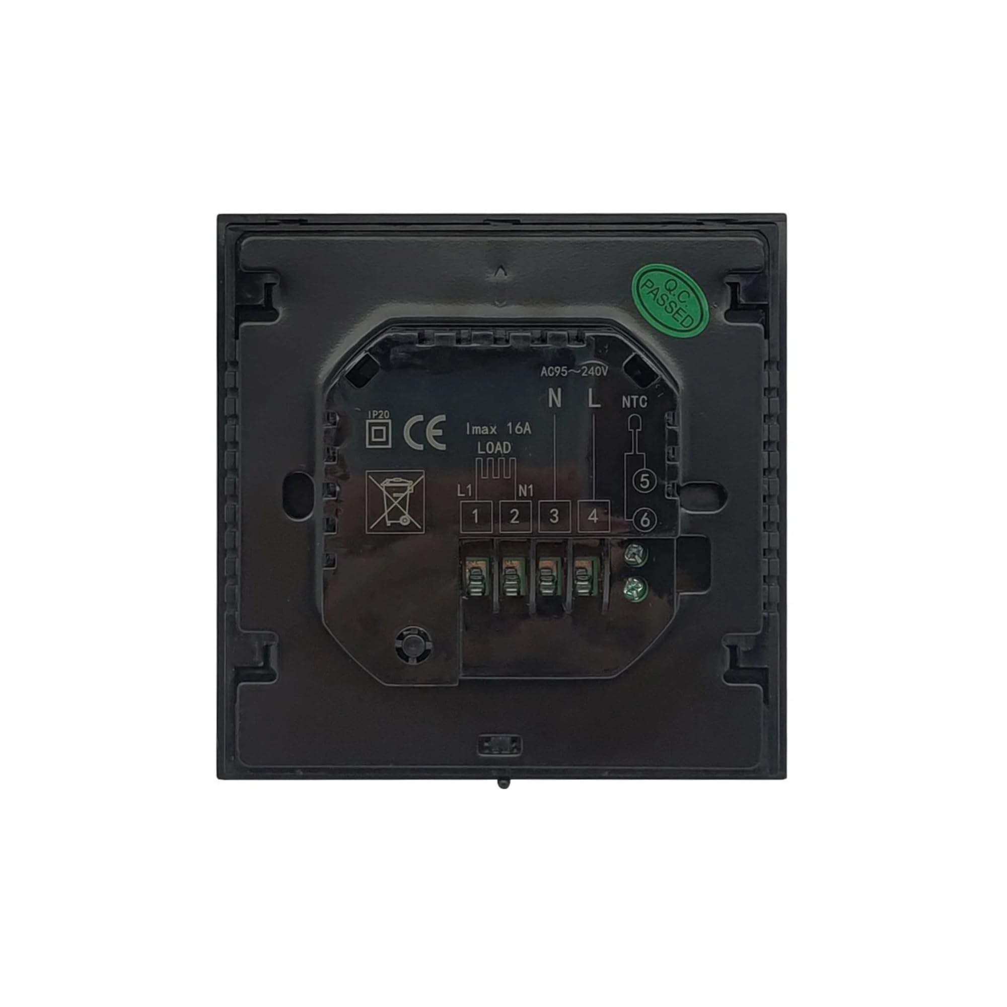Qualitätsheizung Touch-PRF 79 WLAN-Thermostat für Fußbodenheizung mit App-Steuerung, Kompatibel mit Alexa und Google Assistant, Weiß/Schwarz