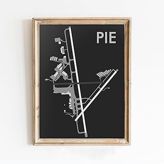 Modern Poster of St Pete Clearwater Intl Airport Pie | 11x17 12x18 16x24 24x36 Unframed Print Wall Art | Minimal Traveler Gift | Minimalist Home Office Decor