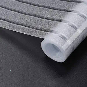 HOME13 Window Frosted Film for Glass Privacy Strips Design Glass Sticker for Home Office Security Self Static Cling Vinyl Film for Bathroom Shower Room Glass Door (Strips Design / 24 X 80 inch)
