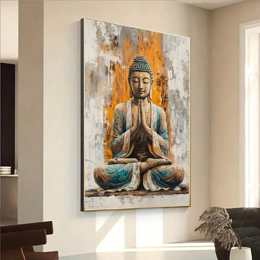 Toile de méditation Bouddha 60x80 cm pour apaiser l'esprit et décorer un salon