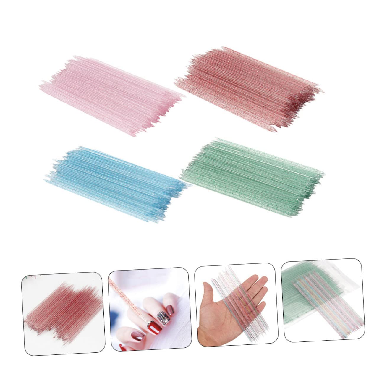 400pcs Nail Art Tools Plastic Dotting Sticks for Manicure Multi-color Nail Cleaning and Cuticle Removal Equipment for Home and Salon Use