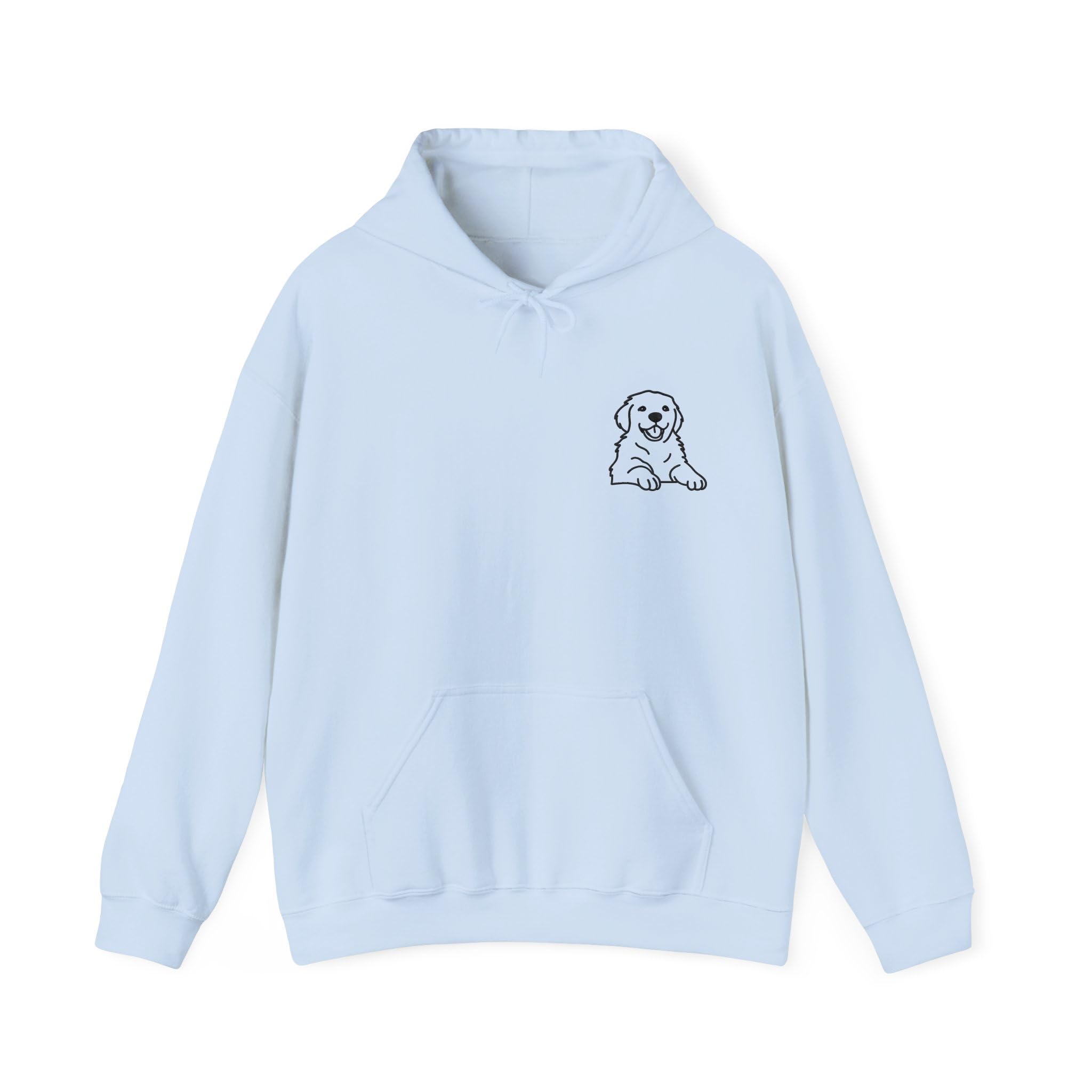 Personalised Pet Outline Hoodie – Custom Embroidered Dog or Cat Sketch from Photo, Unisex Fit, Gift for Pet Lovers, Memorial Animal Portrait Jumper Sky
