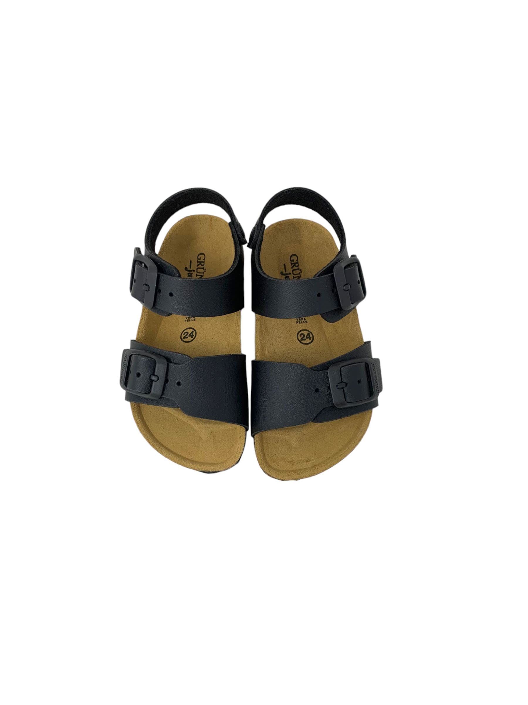 Grunland Luce SB1206 32/38 Nero Scarpe Sandali Bambino Doppia Fibbia