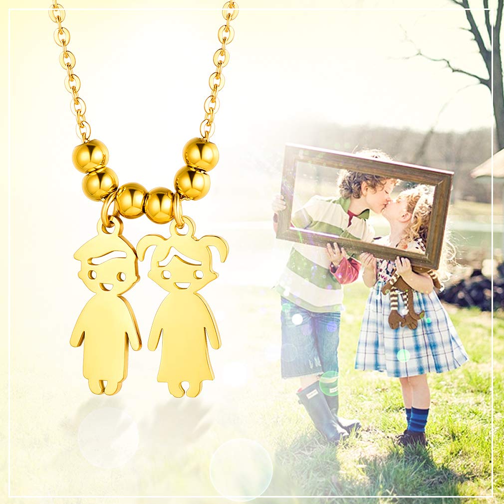 Collar Acero Inoxidable 316L Oro 18K Colgante Niño Niña Mujer Regalo Día Madre