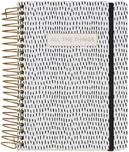 C.R. Gibson Black and White ''All The Things'' Three-In-One Blank, Lined, and Dot Grid Notebook, 6.25'' W x 8.3'' L, 480 Pages