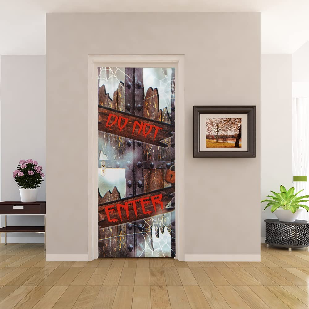 Papier peint de porte trompe l'oeil 3D pour salon et cuisine moderne