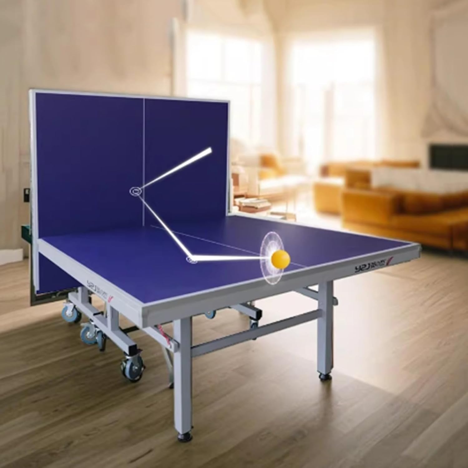 Table Tennis Table, Commercial Grade Ping Pong Table, Folding Table Tennis Table with Heavy Duty Steel Frame for Indoor Outdoor Use