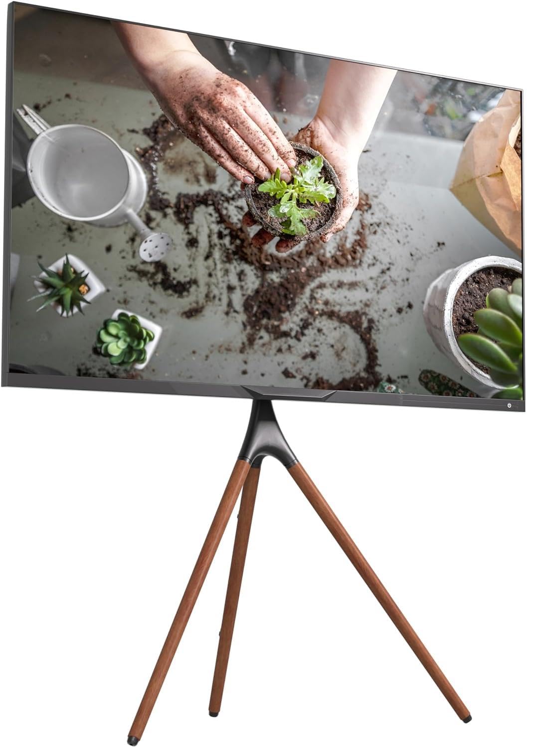 Doeunner TV Stand Easel TV Floor Stand, Studio TV Display Stand, Adjustable TV Mount 45 55 65 inch LED OLED TVs with Swivel and Tripod Base Perfect for Corner & Bedroom