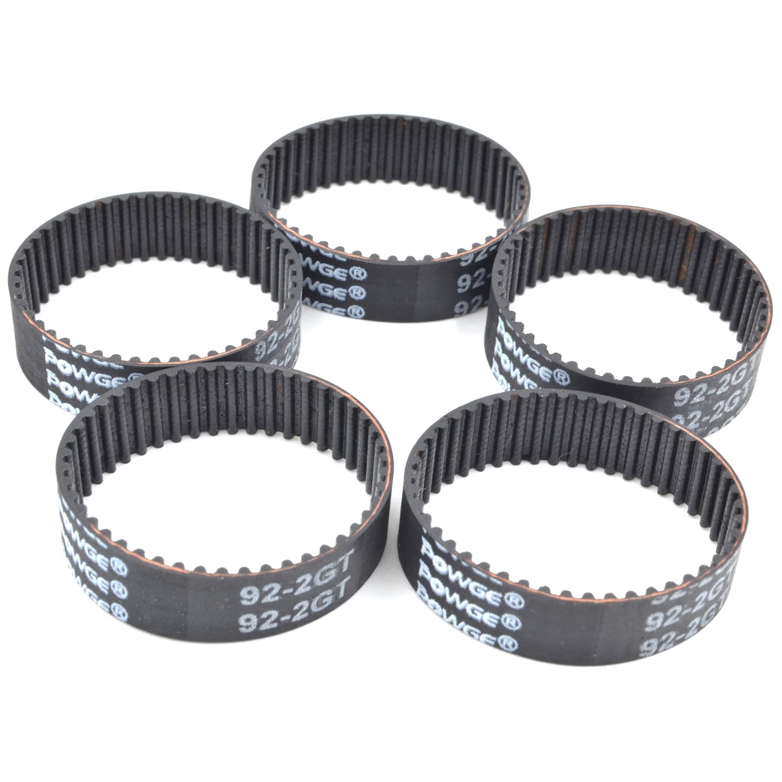 POWGEGT2 2MGT 2GT Synchronous Timing Belt Pitch Length 90/94/96/98/100/102/104/106/108/110/112/114/116/118/120mm Width 6mm/9mm Rubber 2M Closed Loop,Pack of 5PCS