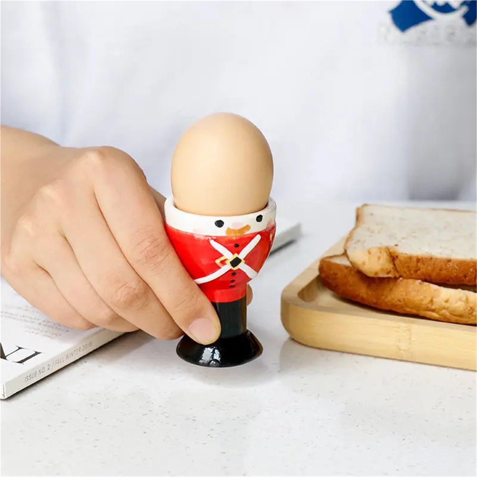 Eierbecher, 2pc Keramik Cartoon DesignDecoration Kreative Nette Frühstück Ei(Color 2)