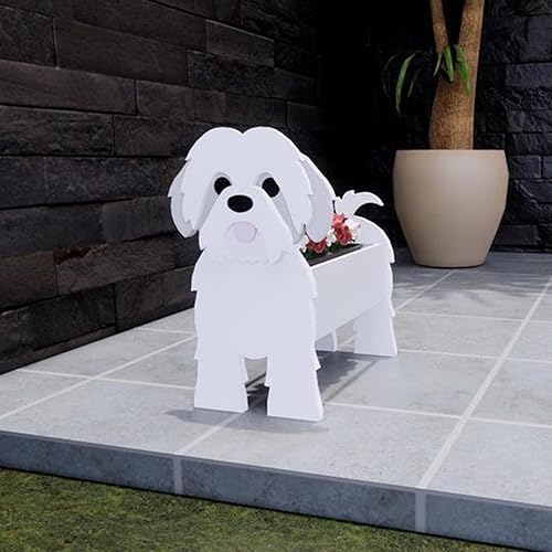 Maceta para perros, macetas con forma de perro, macetas decorativas con forma de animal, macetas de almacenamiento decorativas para plantas de
