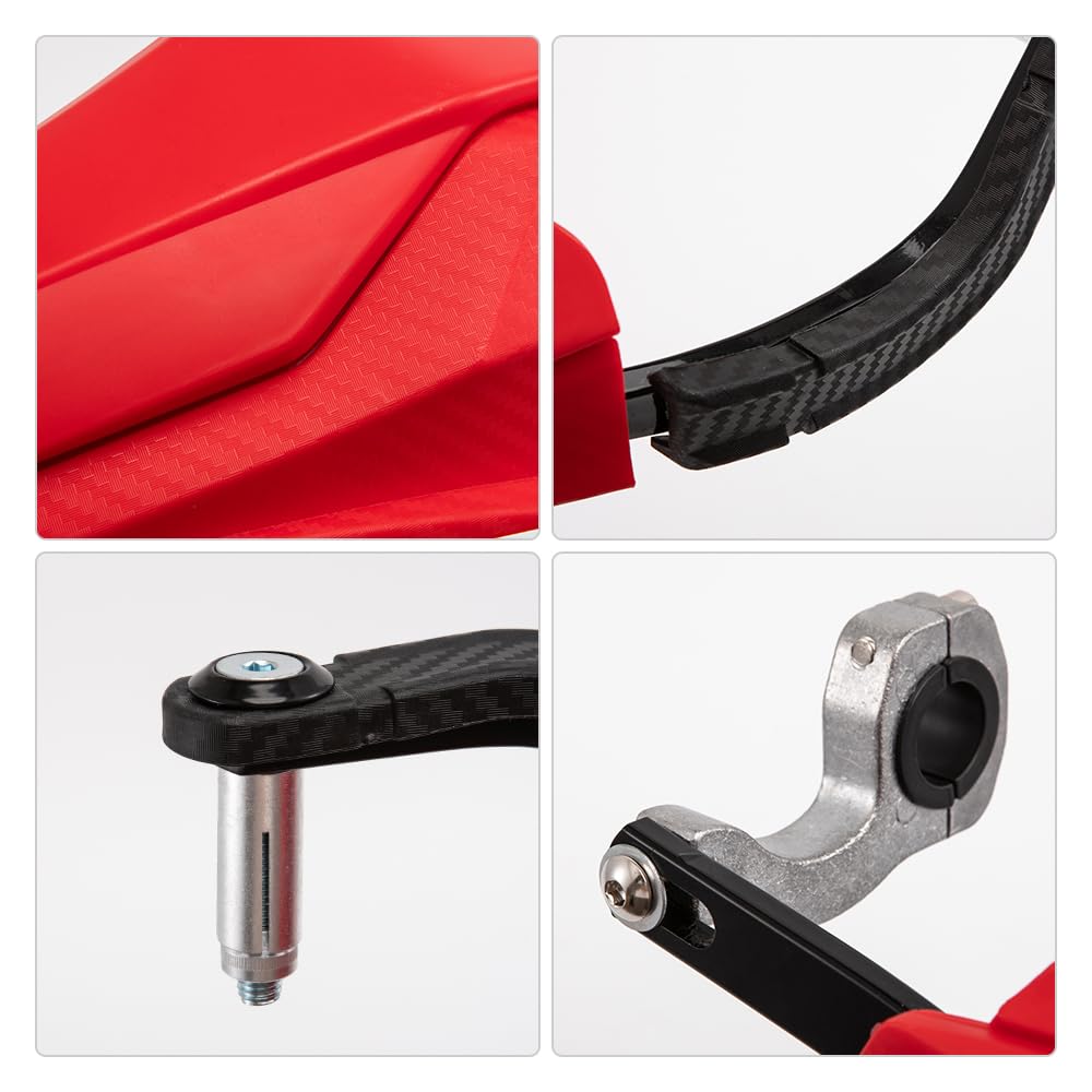 Protège-mains pour moto universels 22 mm 25 mm 28 mm Protège-guidon Écran de protection Équipement de protection contre le vent pour motos scooters et quads pour PCX 125 /R 1250 GS/TMAX (Rouge)