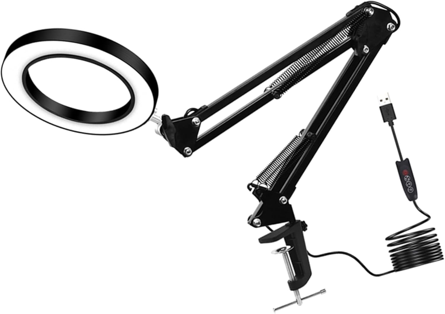 1pc Retractable Arm Led Glass Table Lamp USB Brightness and Temperature for Welding Jewelry Making Reading and Crafts