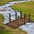 Tangkula 5 FT Wooden Garden Bridge, Arc Footbridge w/Safe Chain Railings, Outside Small Arc Pond Bridge, Decorative Fir Bridge for Landscaping Garden, Pond, Stream, Courtyard, Holds up to 400 LBS