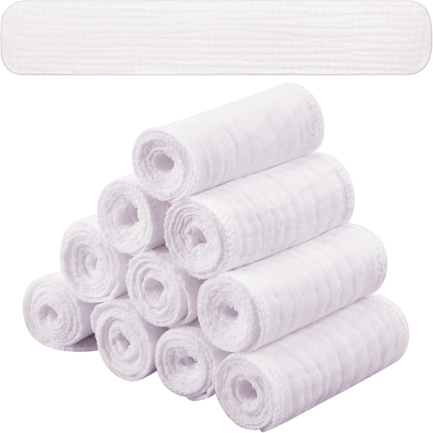 Toulite 10 Pack 6 Layer Gauze Cotton Bra Liners Under Bra Pads Breast