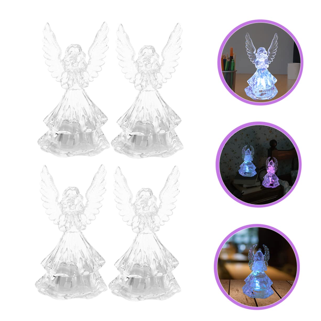 Alipis 4Pcs Color Changing Guardian Light for Decor Elegant Table Lamp for Bedroom Study Office Stylish Warm Atmosphere Birthday Present