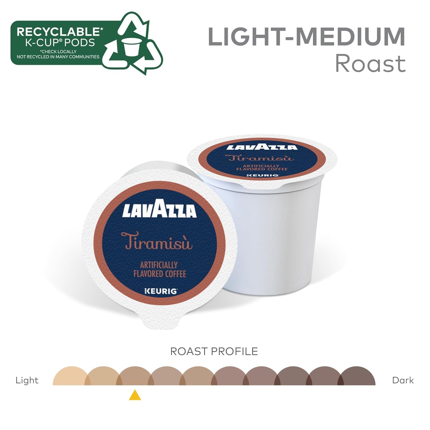 Lavazza K-Cup Coffee Pods Variety Bundle for Keurig Brewers – Light & Medium Roast, Single-Serve K-Cup Coffee Pods, 40 Count Assorted Flavors (20 Tiramisu & 20 Caramel Biscotti)