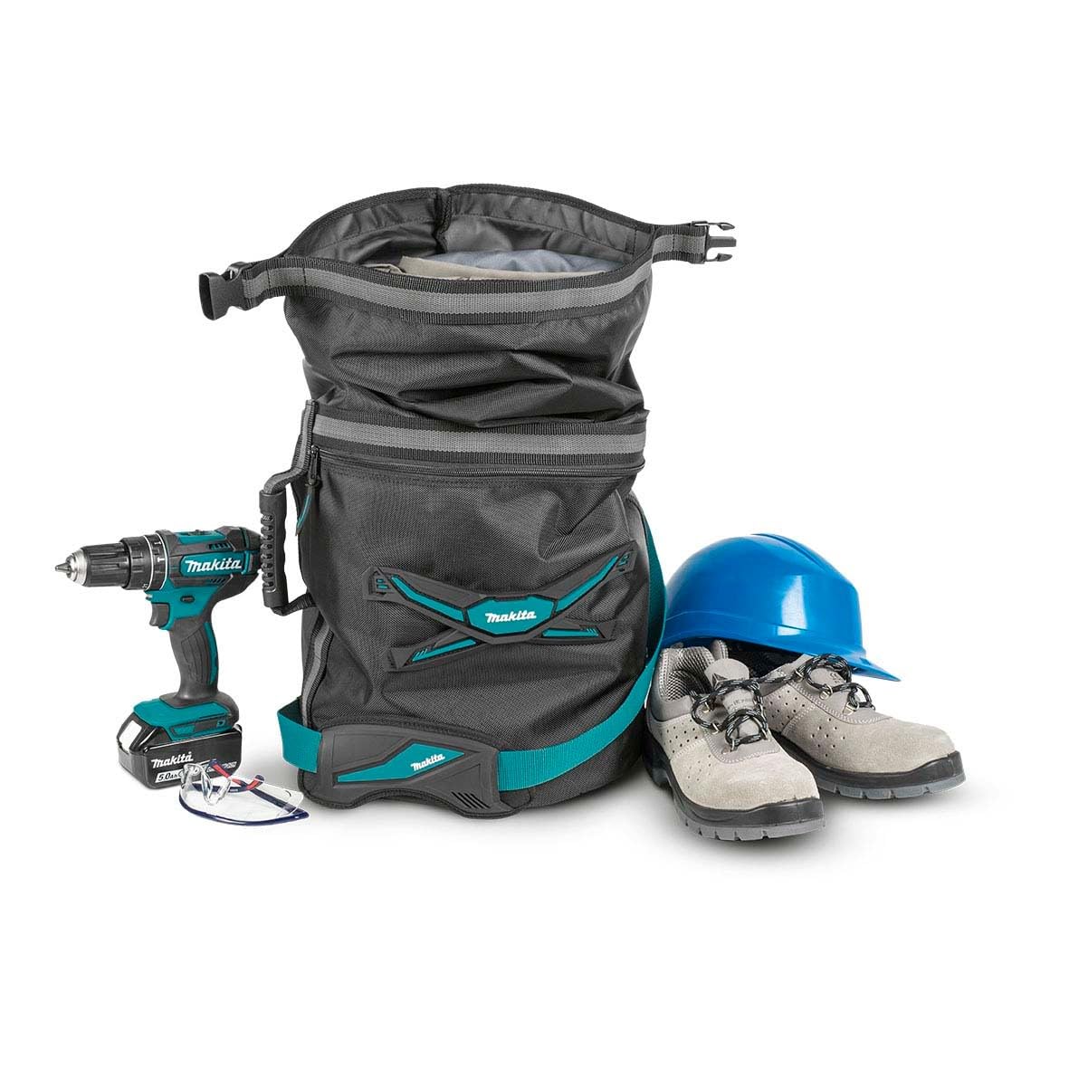 Makita E-15534 Roll-Top All Weather Tube Bag, Blue,white,black,grey, 320mm x 600mm x 320mm - Image 2