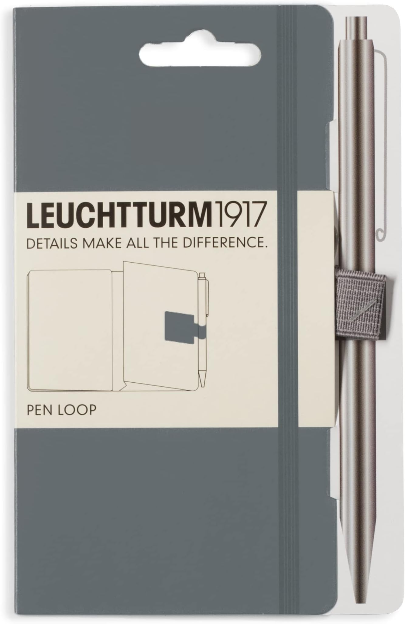 LEUCHTTURM1917 Self Adhesive Pen Loop Elastic Pen Holder (Anthracite)