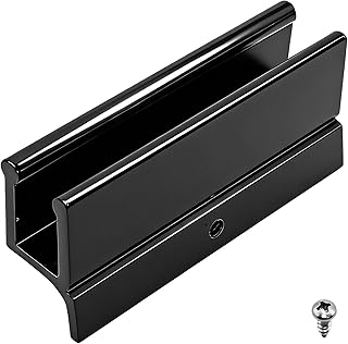 Sliding Shower Door Bottom Guide 1/2" X 3" for Sliding Glass Shower Doors Bottom Guide Replacement, Black Plastic Track with Screws (1 Pack)