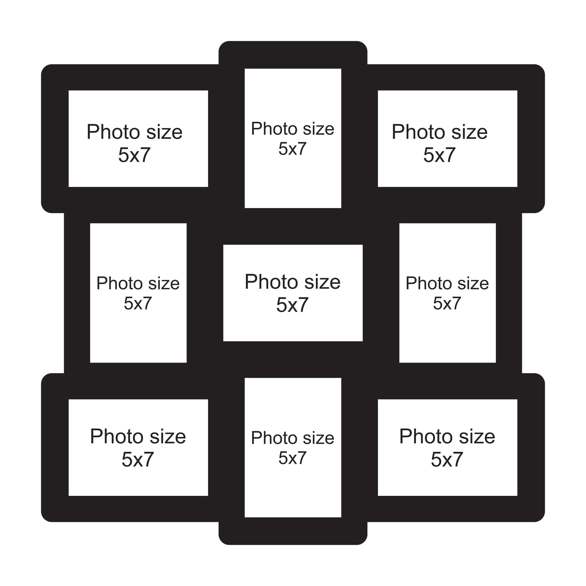 Creative Arts n Frames Big Size One Piece Joint less Wooden Multi Picture Collage Photo Frame Home Decor Items Wall Decoration for living room Gift (Photo Frame 9 Picture all 5X7 Photo Size 23.5X23.5) - Image 6 thumbnail