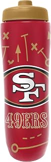NFL Football Squeeze Bottle, 32 oz BPA-Free Sports Water Bottle with Quick Flow for Kids & Adults, San Francisco 49ers
