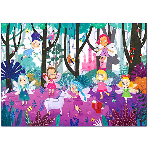 Puzzles for Kids Ages 3-5 Premium 24 Piece Fairy Forest Floor Puzzles for Kids Ages 3-8, Preschool Jigsaw Puzzles Educational Toys for Boys & Girls 3 4 5 6 7 8 Years Old