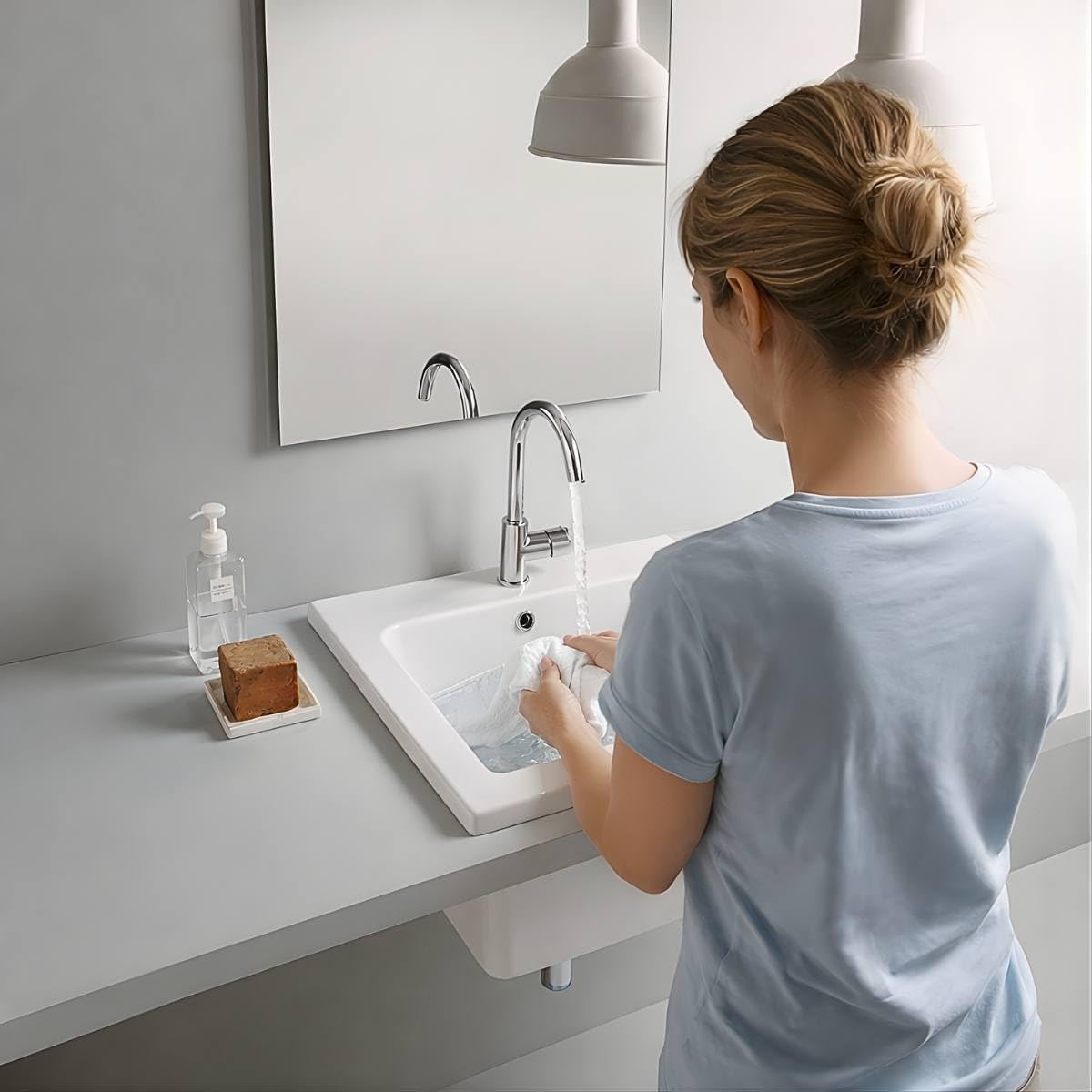 LAVABO LAVATOIO PILOZZO CERAMICA 60 x 51 YORK PROFONDO 25 CM TUTTA VASCA PER TOP O MOBILE DA INCASSO O INSTALLAZIONE CON STAFFE ANCHE IN ESTERNO IDEALE PER MOBILE DI DESIGN